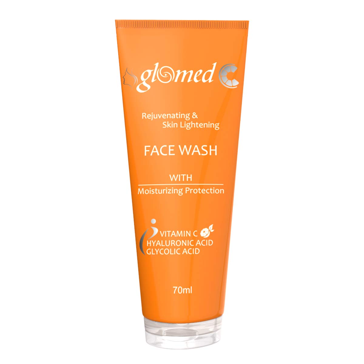 Glomed C Skin Lightening Face Wash 70ml - Vitamin C Brightening Cleanser for Dark Spots & Even Skin Tone | Daily Facial Cleanser for Glowing Skin
