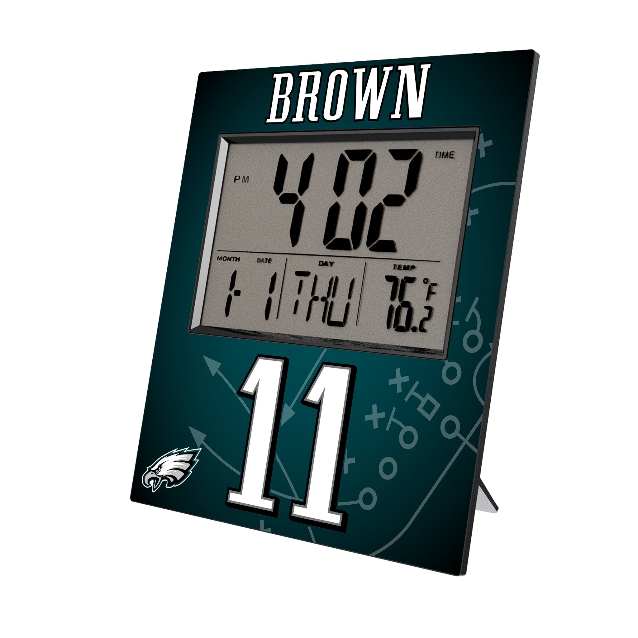 Philadelphia Eagles AJ Brown #11 Game Tactical Wall Clock - Perfect for Eagles Fans, Home & Office Decor, Sports Memorabilia Collection
