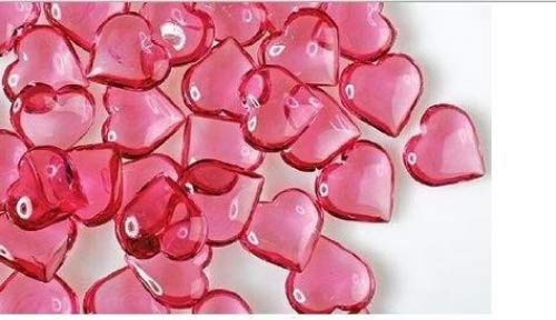 Translucent Pink Acrylic Hearts - 100pcs Vase Fillers, Wedding Table Scatter, Party Decorations - Perfect for DIY Crafts, Home Decor, and Event Centerpieces