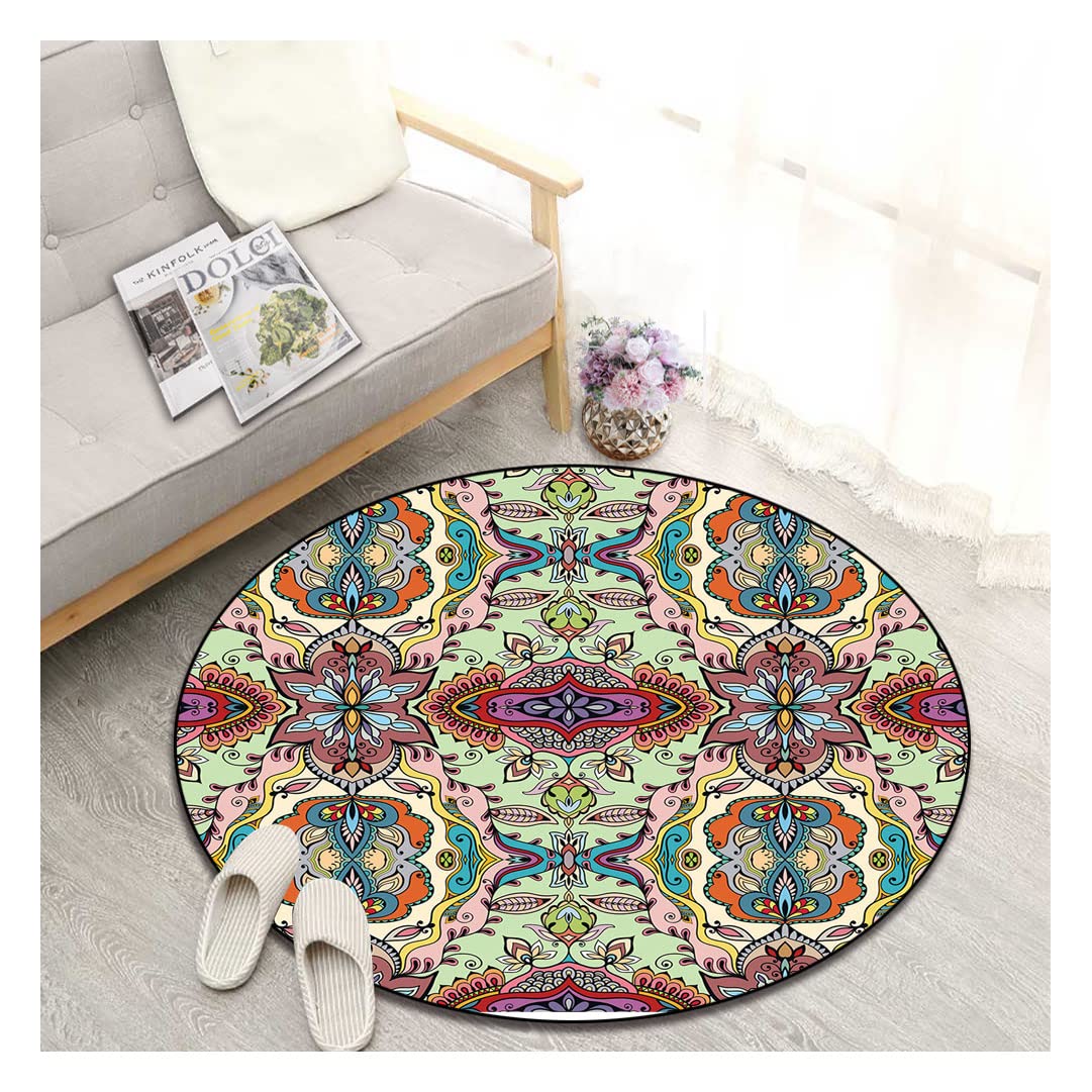 Non-Slip Round Printed Area Rug - 59