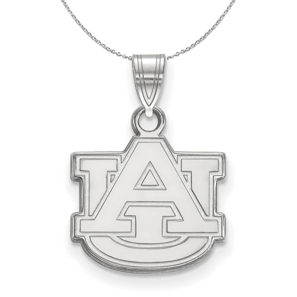 AU Pendant Necklace - Sterling Silver Auburn U Small Black Bow Charm for Women | Elegant Jewelry Gift for Birthday, Anniversary & Special Occasions