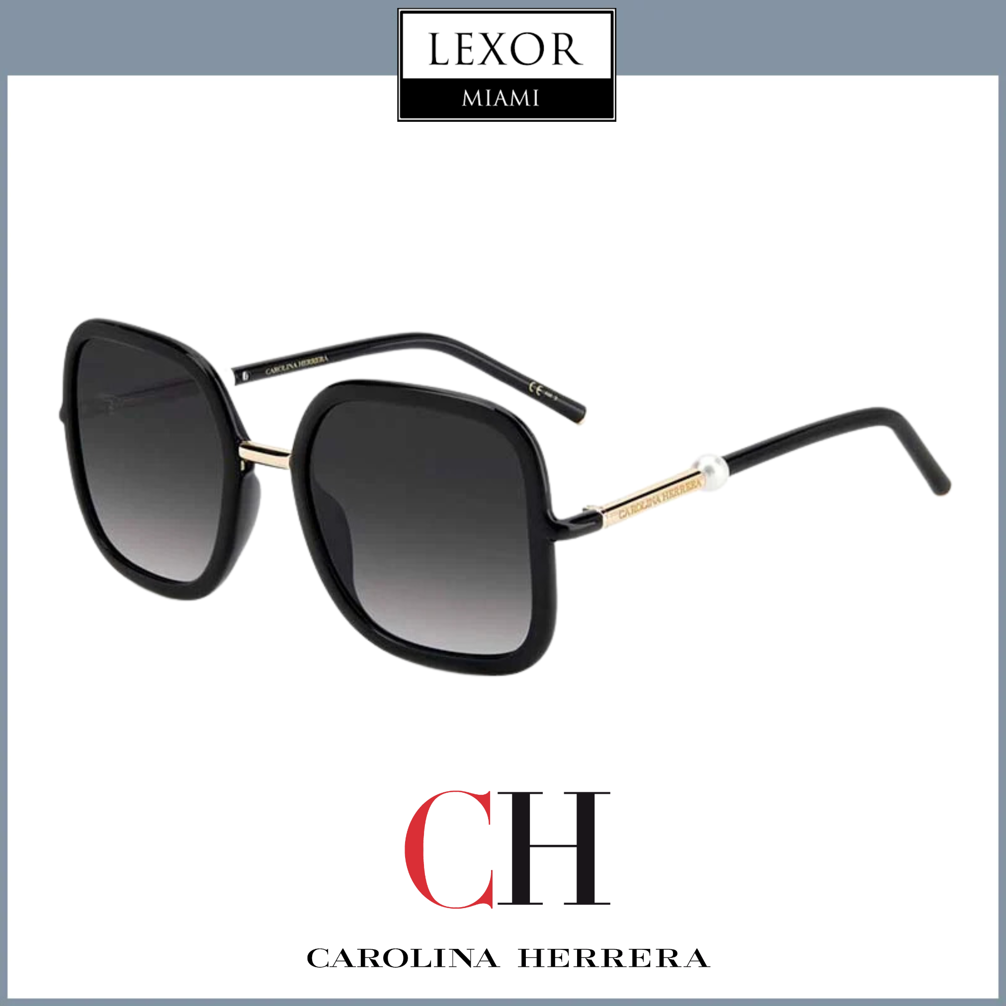 Carolina Herrera HER 0078/G/S 0807 9O 55/22 Women's Designer Sunglasses - UV Protection, Fashionable & Lightweight for Outdoor Activities, Beach & Driving