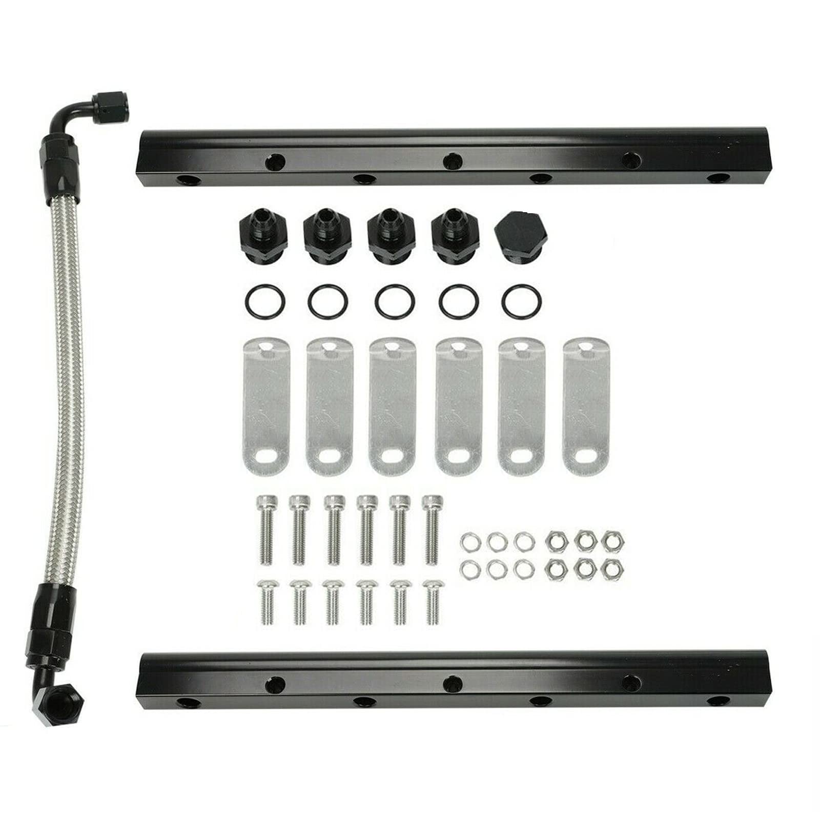 Smileracing Billet Fuel Rail Kit Replacement for LS LS1 LS2 LS3 LS6 LSX Stock Intake Manifold with 6AN Hardware - High Performance Upgrade for GM LS Engines, Perfect for Racing, Street Performance & Engine Builds