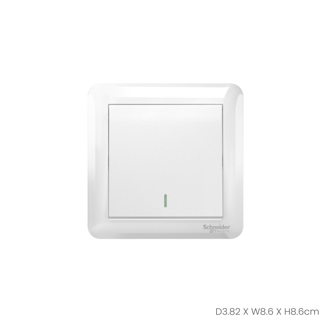 SCHNEIDER 1 Gang 1 Way Light Switch 10A A3G31B1A (JK31B1) - Perfect for Home, Office & Commercial Electrical Installations