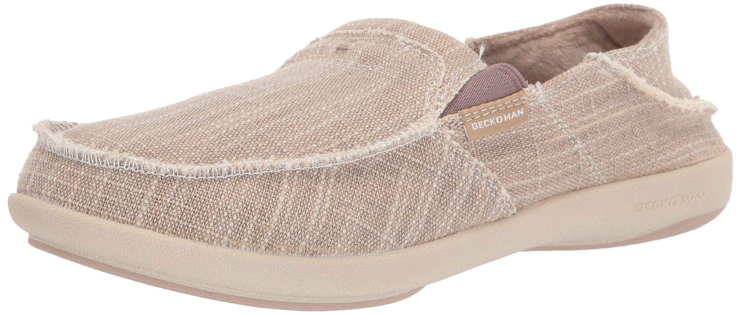 Men's Slip On Loafers with Arch Support - Orthopedic Canvas Shoes for Plantar Fasciitis Relief - Non Slip Rubber Sole Casual Shoes for Work, Travel & Everyday Comfort