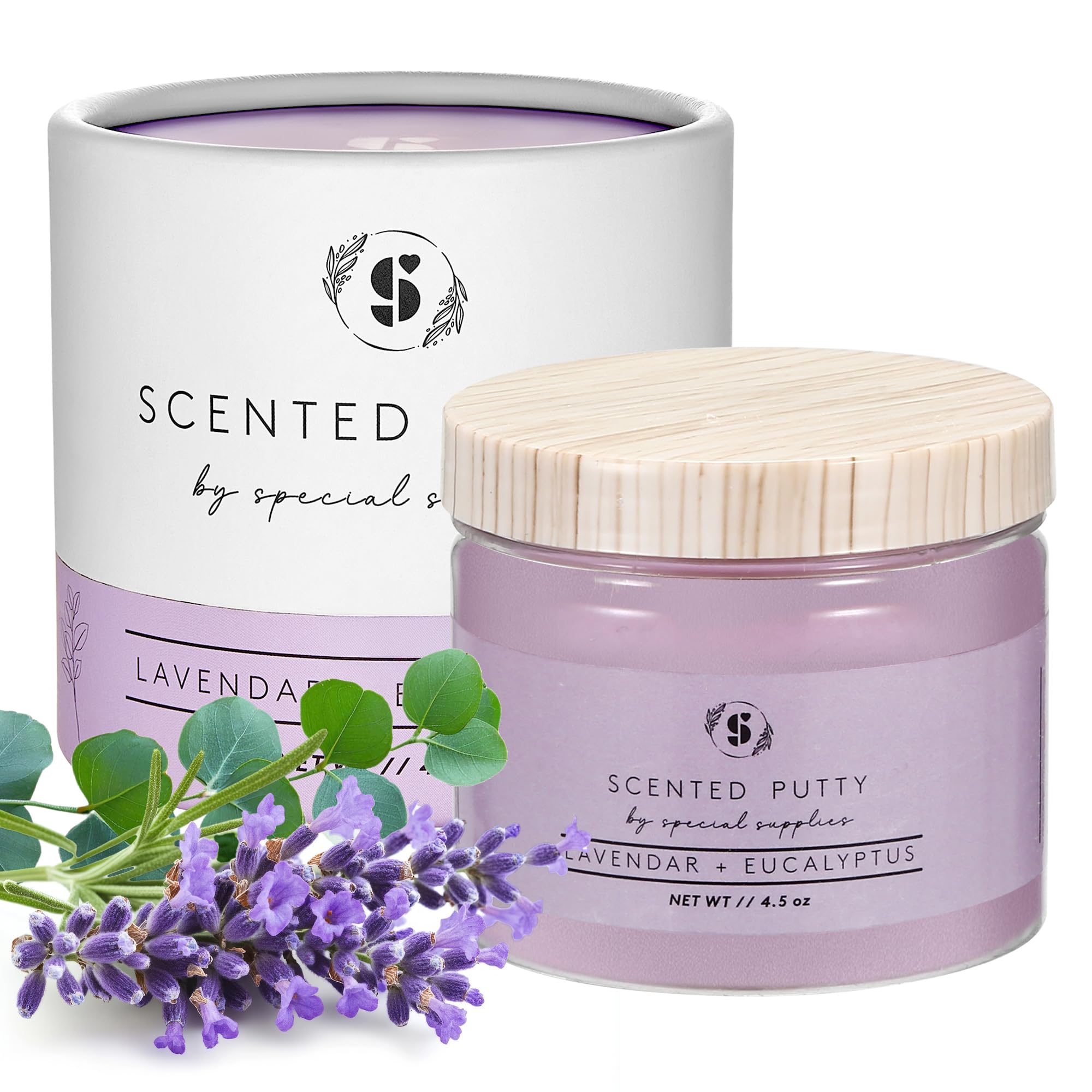 Aromatherapy Scented Therapy Putty - Lavender & Eucalyptus Essential Oil Infused Stress Relief Dough for Relaxation, Meditation, Anxiety Relief - Non-Toxic, Non-Stick Sensory Play for Kids & Adults (4.5 oz) - Perfect for Home, Office, Classroom & Travel Stress Management