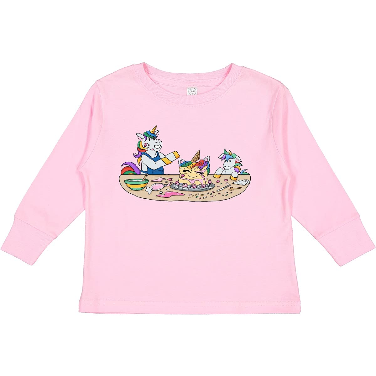 Inktastic Baking Fail Unicorn Toddler Long Sleeve T-Shirt | Cute Unicorn Design for Kids | Perfect for Baking Parties & Playdates