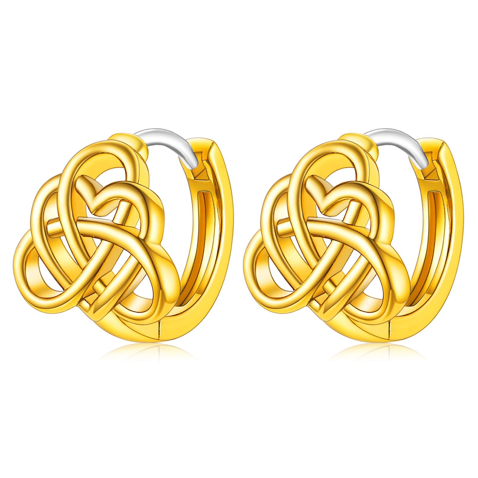 FaithHeart Women's Huggie Hoop Earrings - Vintage Celtic Knot, Snake & Chain Charm Hoop Earrings for Teen Girls, Sleeping Earrings, Hypoallergenic Jewelry | Perfect for Everyday Wear, Parties & Gifts