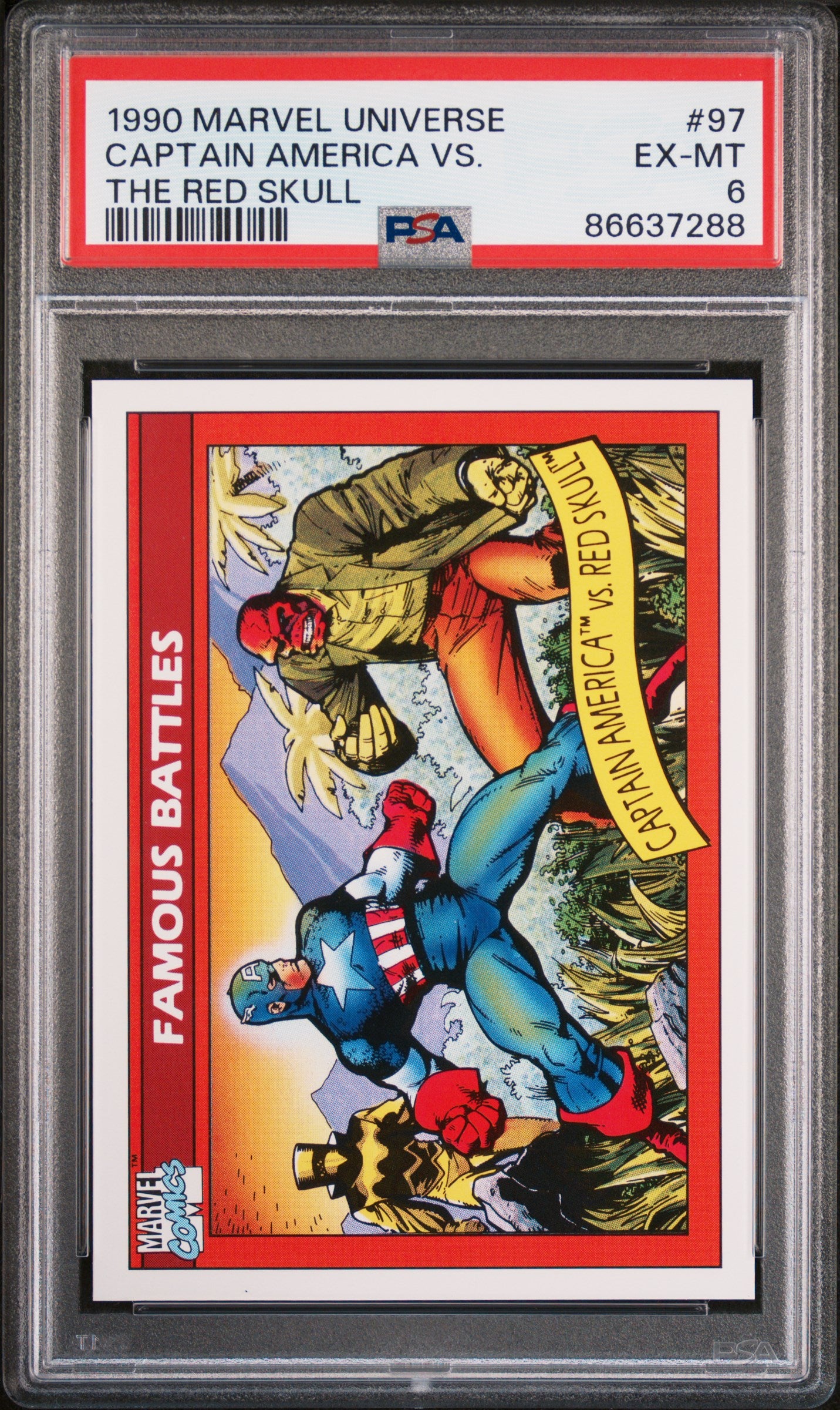 1990 MARVEL UNIVERSE CAPTAIN AMERICA VS. THE RED SKULL #97 PSA 6 Graded Comic Book - Collectible Superhero Memorabilia for Display & Investment