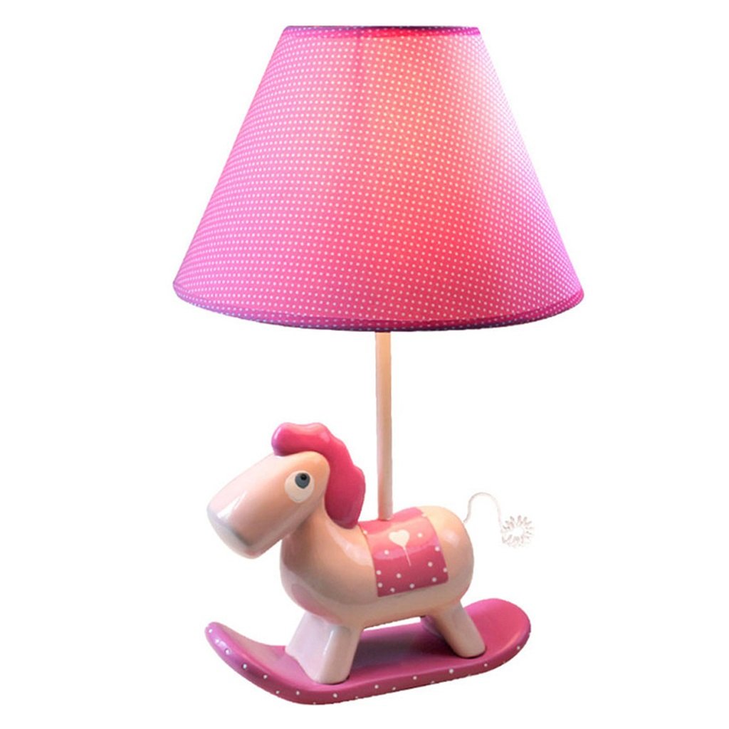 Creative Wooden Horse Table Lamp - Multifunctional Desk & Bedside Lamp for Kids Room, Office & Nursery - Cute Pink Night Light for Girls, Warm Gift Idea (16.33 x 9.84 inches) - Perfect for Study, Reading & Bedtime Comfort