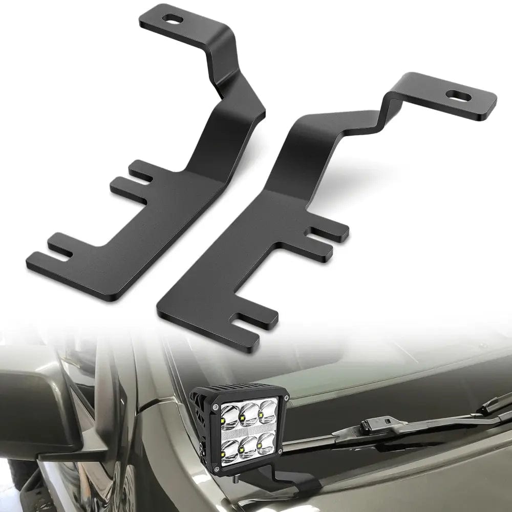 Ditch Light Hood Hinges Mounts for 2015-2022 Chevy Colorado & 2015-2021 GMC Canyon - Off-Road LED Light Brackets for Enhanced Night Visibility