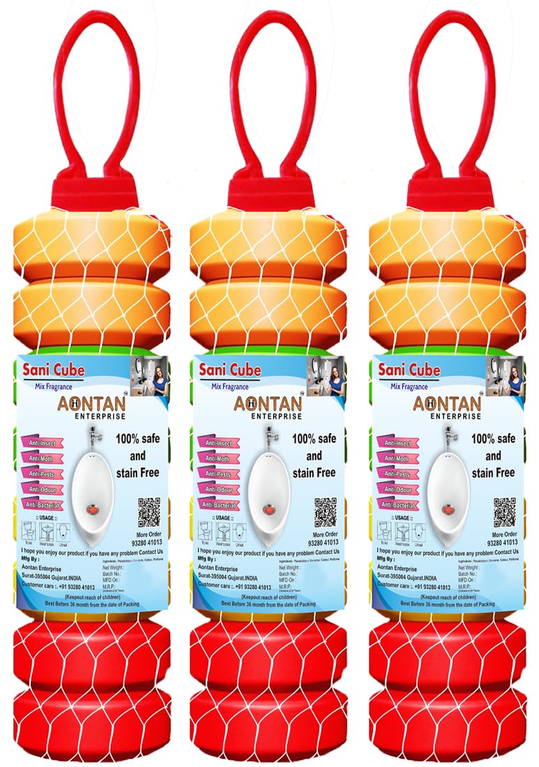 AONTAN ENTERPRISE Bathroom Air Freshener Blocks - 3 Pack (100g Each) | Long-Lasting Toilet, Shoe Rack & Urinal Deodorizer | Antibacterial Naphthalene Balls for Fresh & Clean Home, Office & Hotel Restrooms
