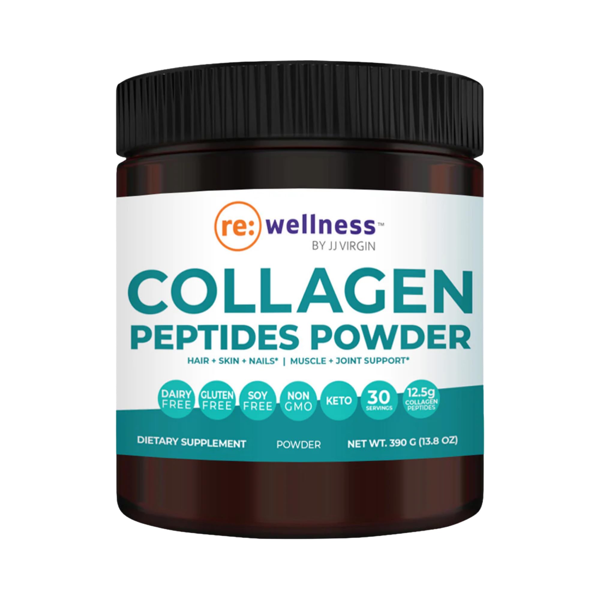 JJ Virgin Collagen Peptides Powder Supplement - 30 Servings for Hair, Skin, Nails & Joint Support | Hydrolyzed Collagen Protein for Women & Men | Perfect for Smoothies, Coffee & Post-Workout Recovery