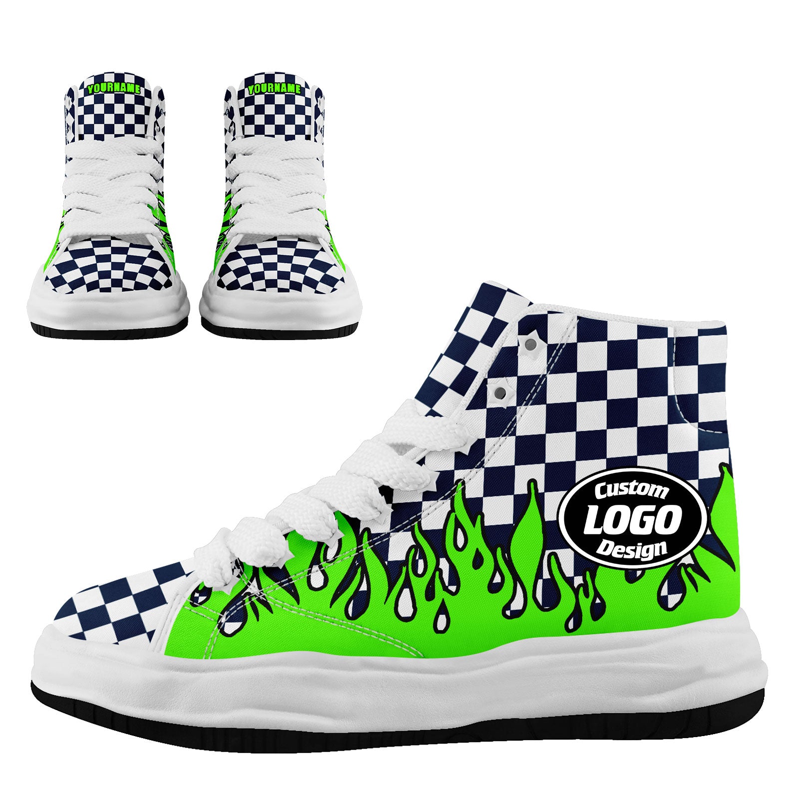 Custom Green Blue White Seattle Firesoul Personalized Sneakers - Breathable Comfortable Running Shoes for Men & Women | Perfect for Jogging, Gym Workouts and Casual Wear (Style: FN039 D020272 27)