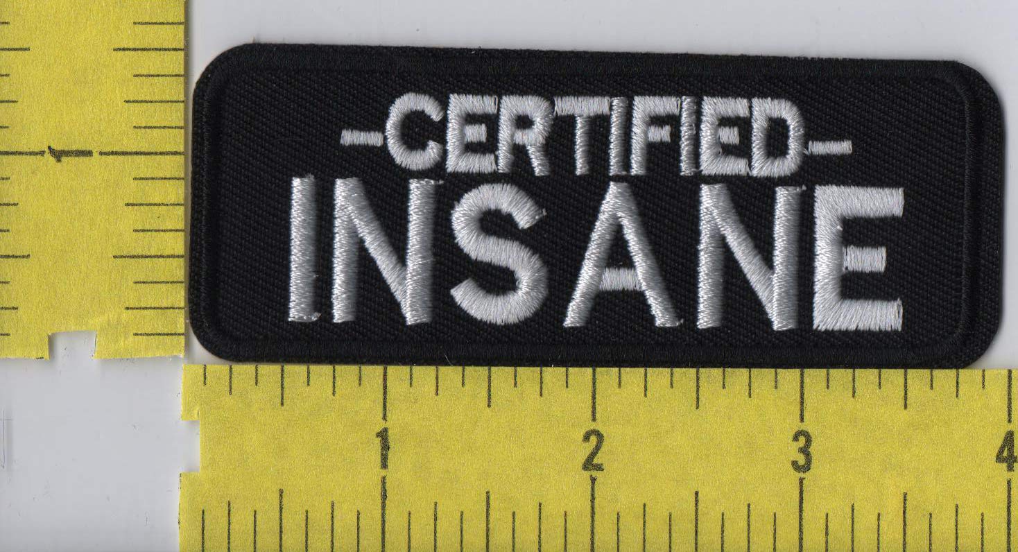 Certified Insane Logo Gotham Iron-On Patch - Asylum Approved - Perfect for Jackets, Bags & DIY Costume Accessories