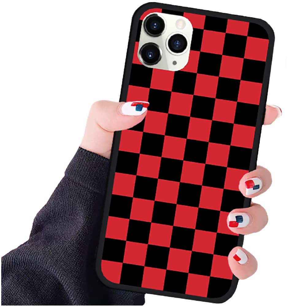 Checkerboard iPhone Case for iPhone 14/13/12/11 Pro Max/Mini/SE/XS/XR/X/7/8 Plus/6/6s - Grid Lattice Plaid Tartan Damier Chessboard Design - Perfect for Daily Use, Travel & Fashion Accessories (Compatible with iPhone Xs Max & 5)