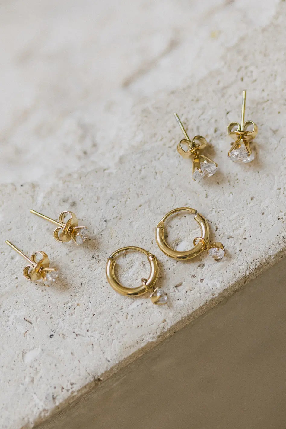 Amara Elegant Gold Plated Hoop Earrings for Women - 3 Piece Set | Hypoallergenic, Lightweight & Stylish | Perfect for Parties, Weddings & Everyday Wear