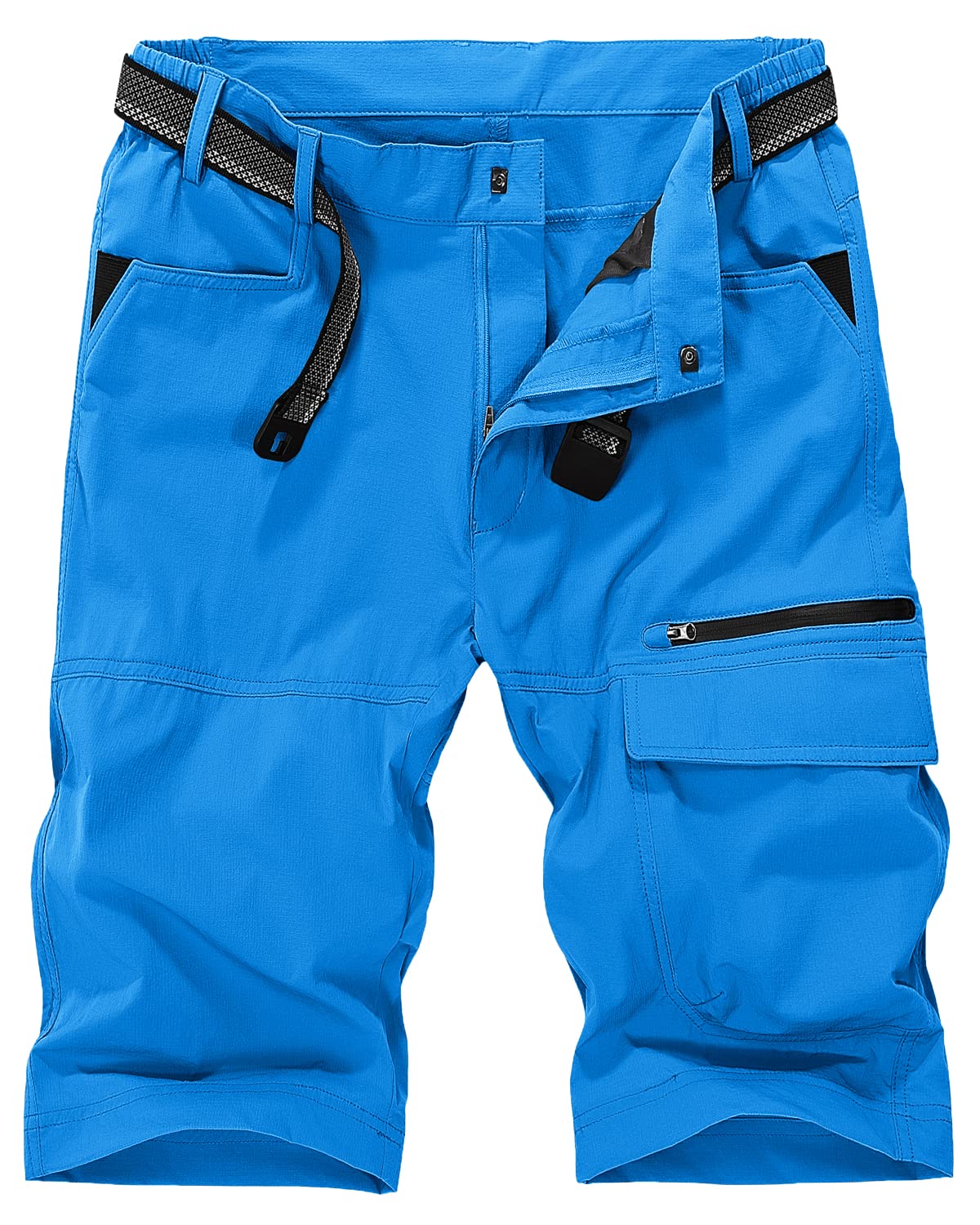**EKLENTSON Men's Quick-Dry Cargo Shorts with Pockets - Lightweight, No Belt Needed - Perfect for Hiking, Gym & Summer Outdoor Activities**