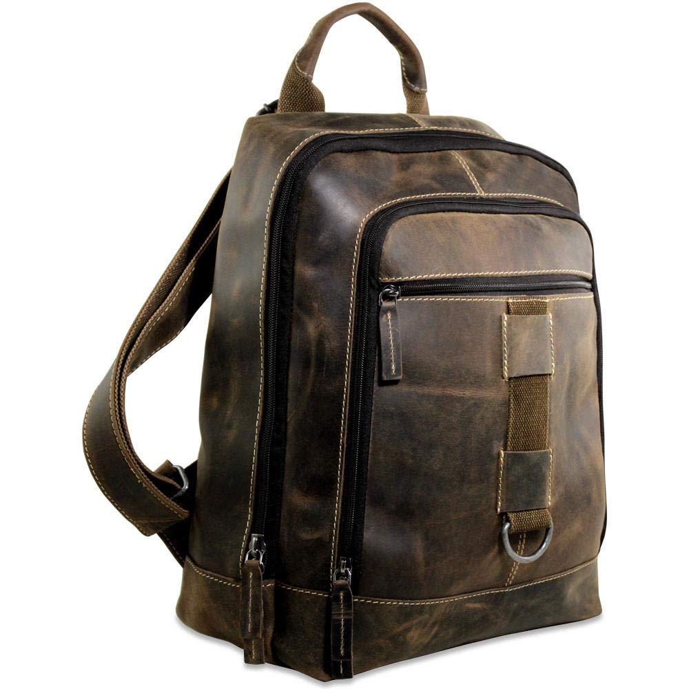 Jack Georges Arizona Backpack #A4516 - Genuine Leather Brown Backpack for Men & Women | Durable Travel, Work & College Backpack with Laptop Compartment | Perfect for Commuting, Hiking & Daily Use