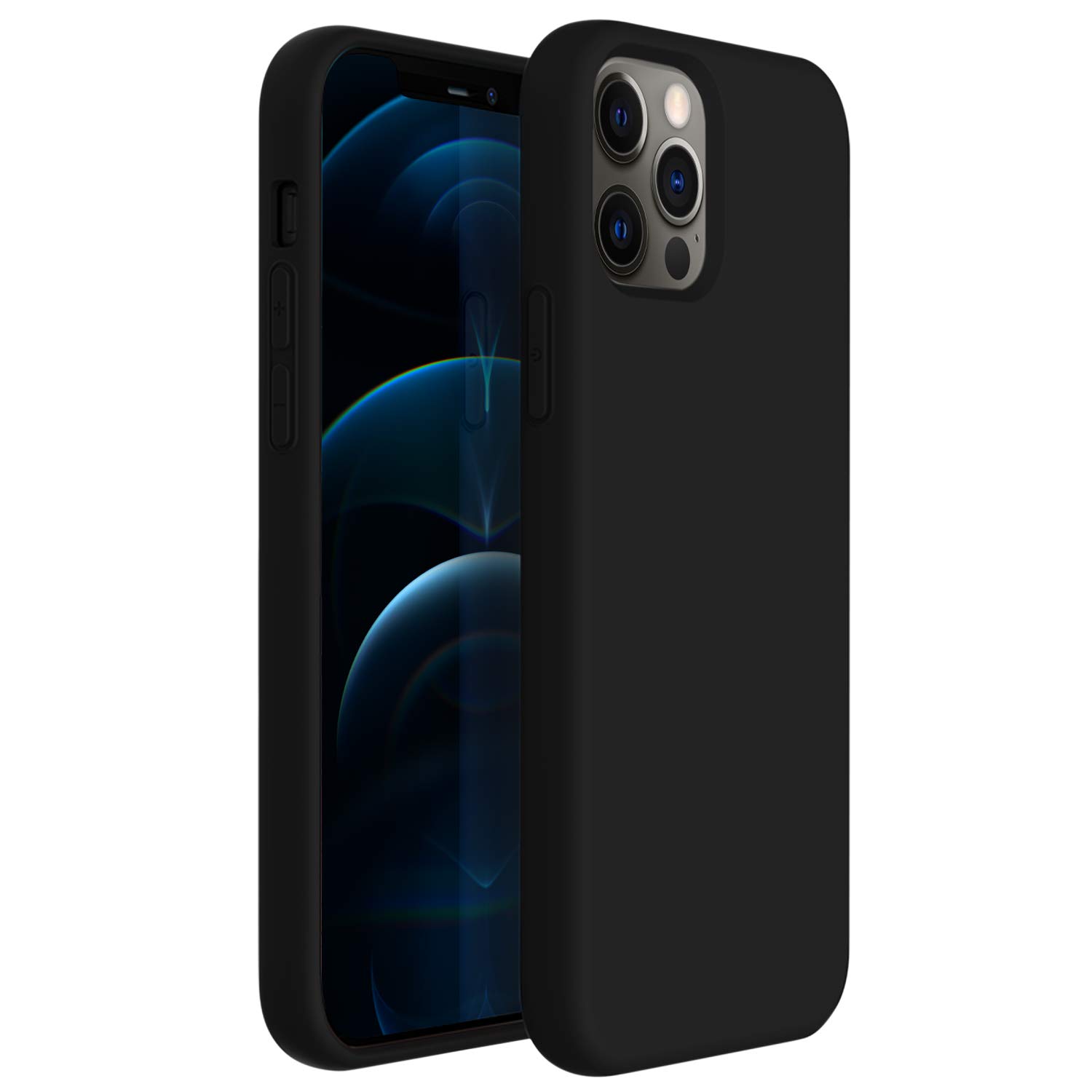 Zuslab Nano Silicone Case for Apple iPhone 12 Pro Max - Liquid Silicone Rubber Shockproof Soft Full Protection Cover (Black) | Perfect for Everyday Use, Travel & Drop Protection