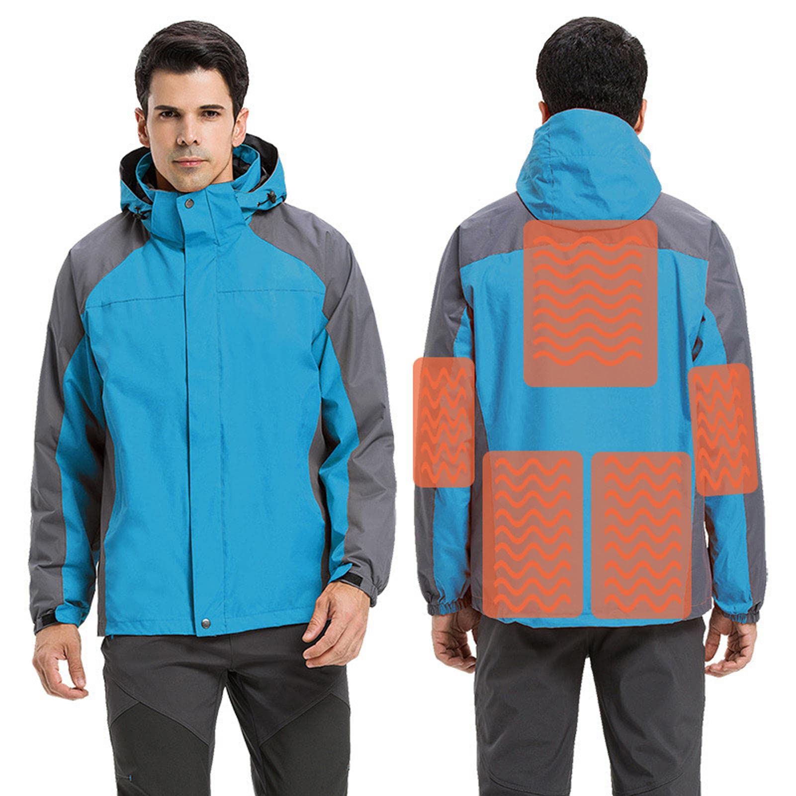 Dazlii Heated Jacket with Detachable Hood - Electric Soft Shell Winter Coat for Men & Women - USB Rechargeable Body Warmer for Outdoor Activities, Camping, and Cold Weather