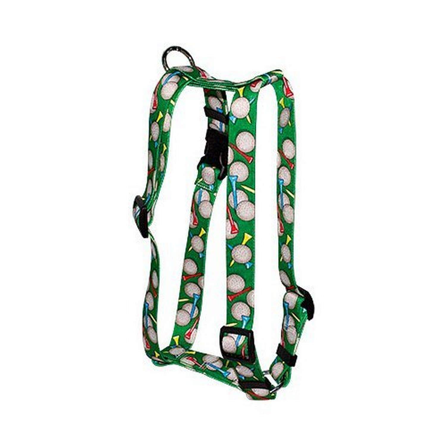 Yellow Dog Design Roman Harness for Large Dogs - Heavy Duty X-Large Dog Collar with Durable Metal Rings - Perfect for Walking, Training & Outdoor Adventures (Golf Balls Pattern)