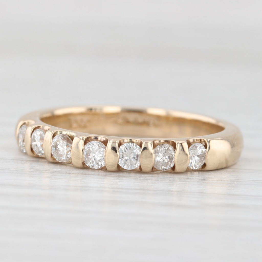 0.38ctw Diamond Wedding Band Ring - 14k Yellow Gold, Size 7, Stackable Anniversary Ring for Women - Perfect for Bridal Sets, Stacking Rings & Special Occasions
