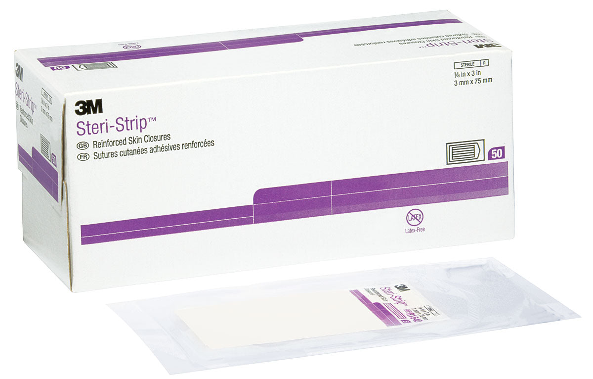 Steri-Strip Skin Closure Strips 3mm x 7.6cm (50 Count) - Wound Closure for Cuts, Surgical Incisions & First Aid Kits
