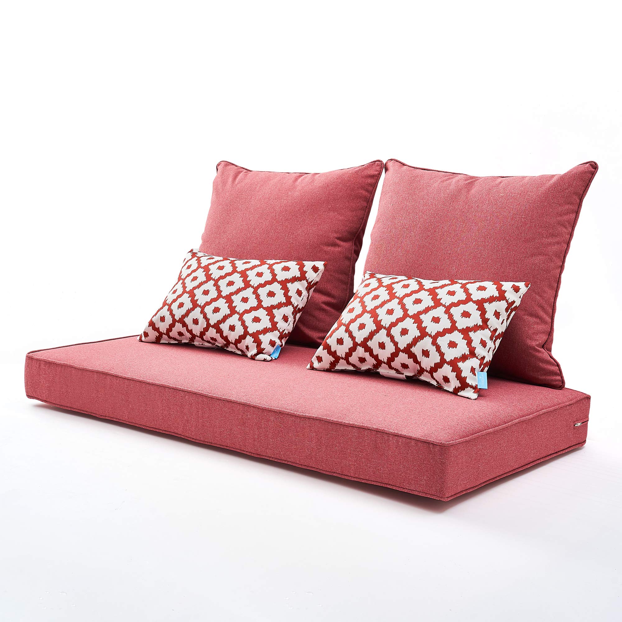 ARTPLAN All-Weather Outdoor Loveseat Cushions Set of 5 - Waterproof Patio Deep Seating Cushions for Garden, Deck & Poolside Furniture - Perfect for Relaxing Outdoors