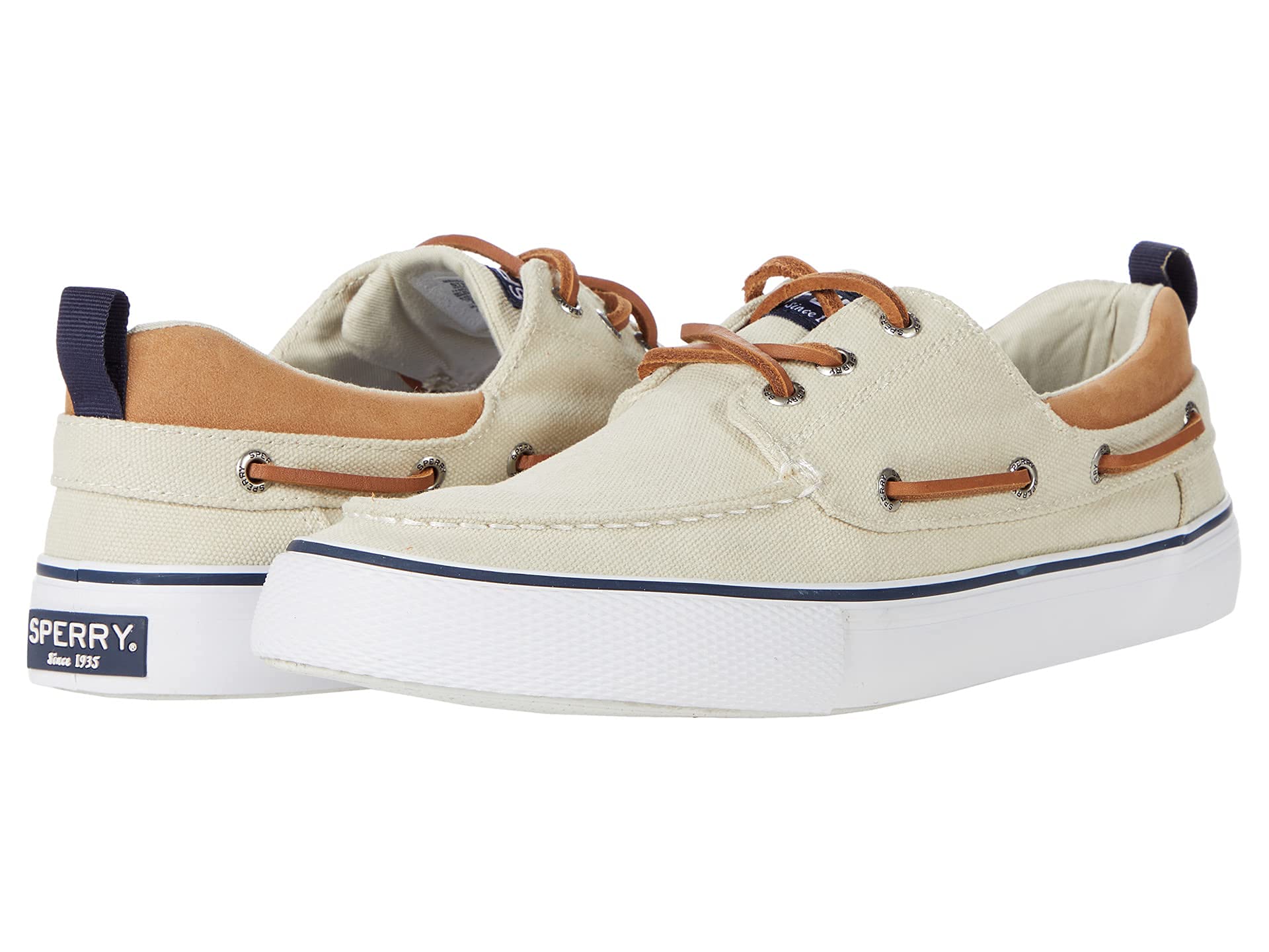 Sperry Men's Bahama 3-Eye Textile Boat Shoes - Comfortable & Stylish Deck Shoes for Sailing, Boating & Casual Wear