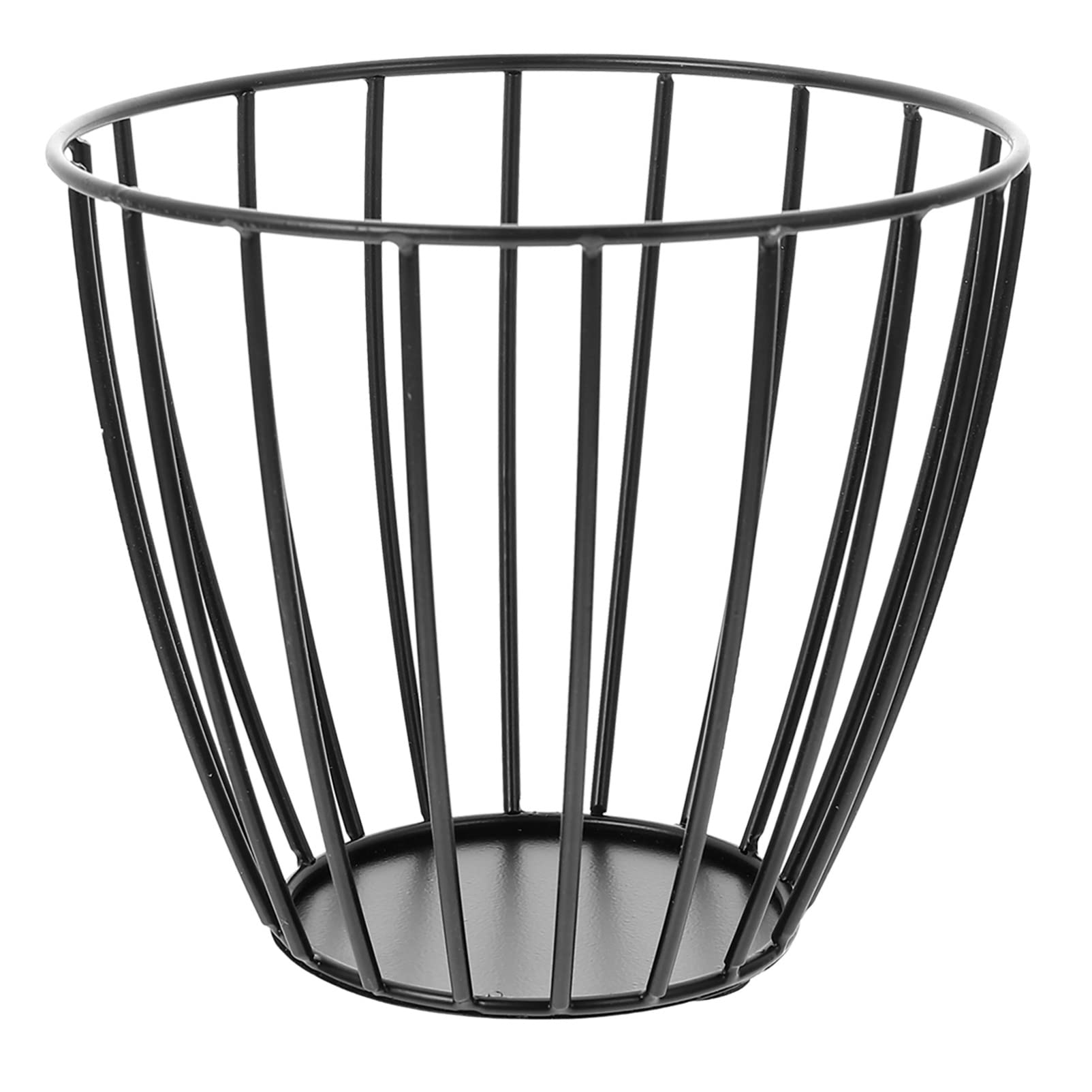 Luxshiny Black Wire Fruit Basket - Kitchen Storage Bowl for Candy, Vegetables, Snacks & Bread | Serving Tray for Countertop in Living Room & Kitchen | Perfect for Organizing Fruits, Snacks or Decor (Black Hamper Style)