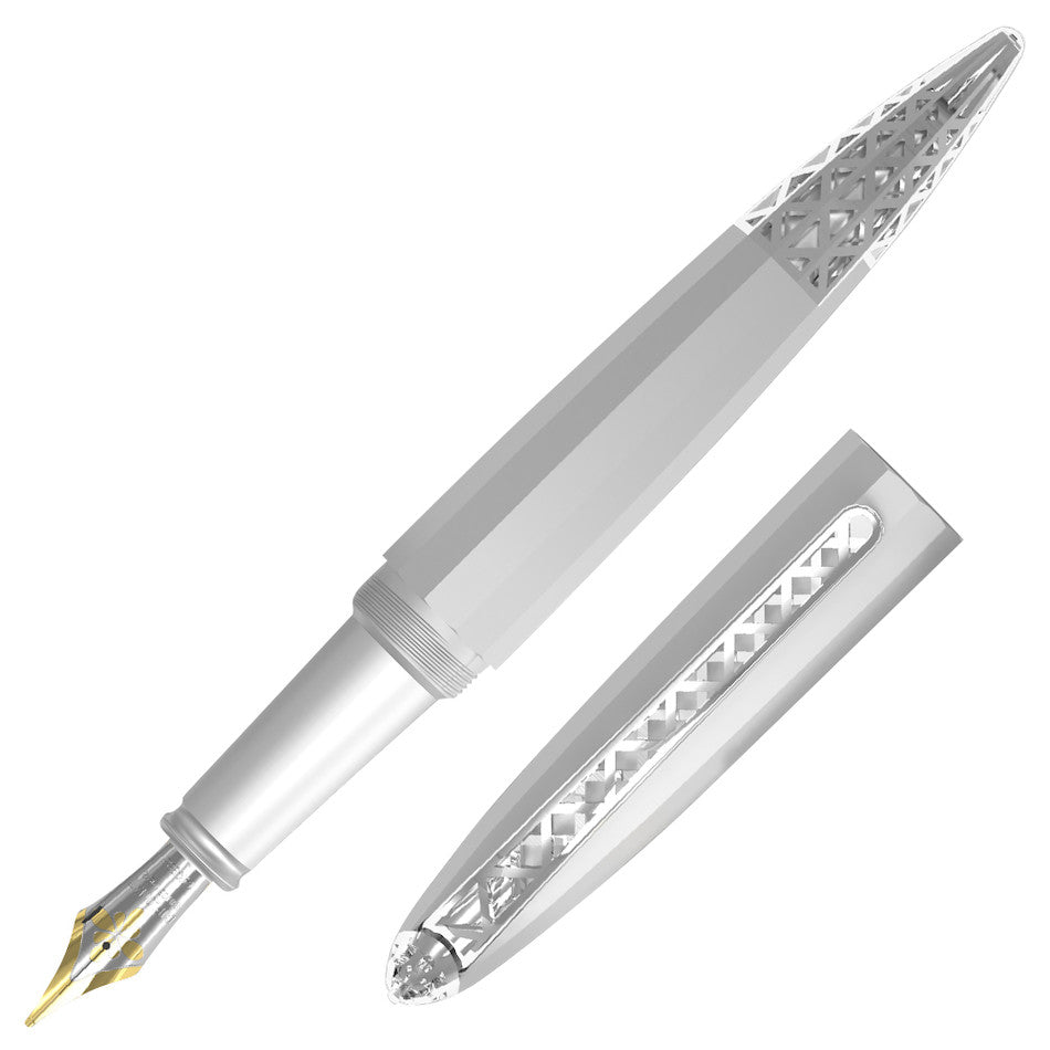 Diplomat Zepp 14ct Gold Nib Fountain Pen - Premium Chrome Finish for Elegant Writing, Gift Giving & Calligraphy | Perfect for Business Signatures, Wedding Invitations & Collectors