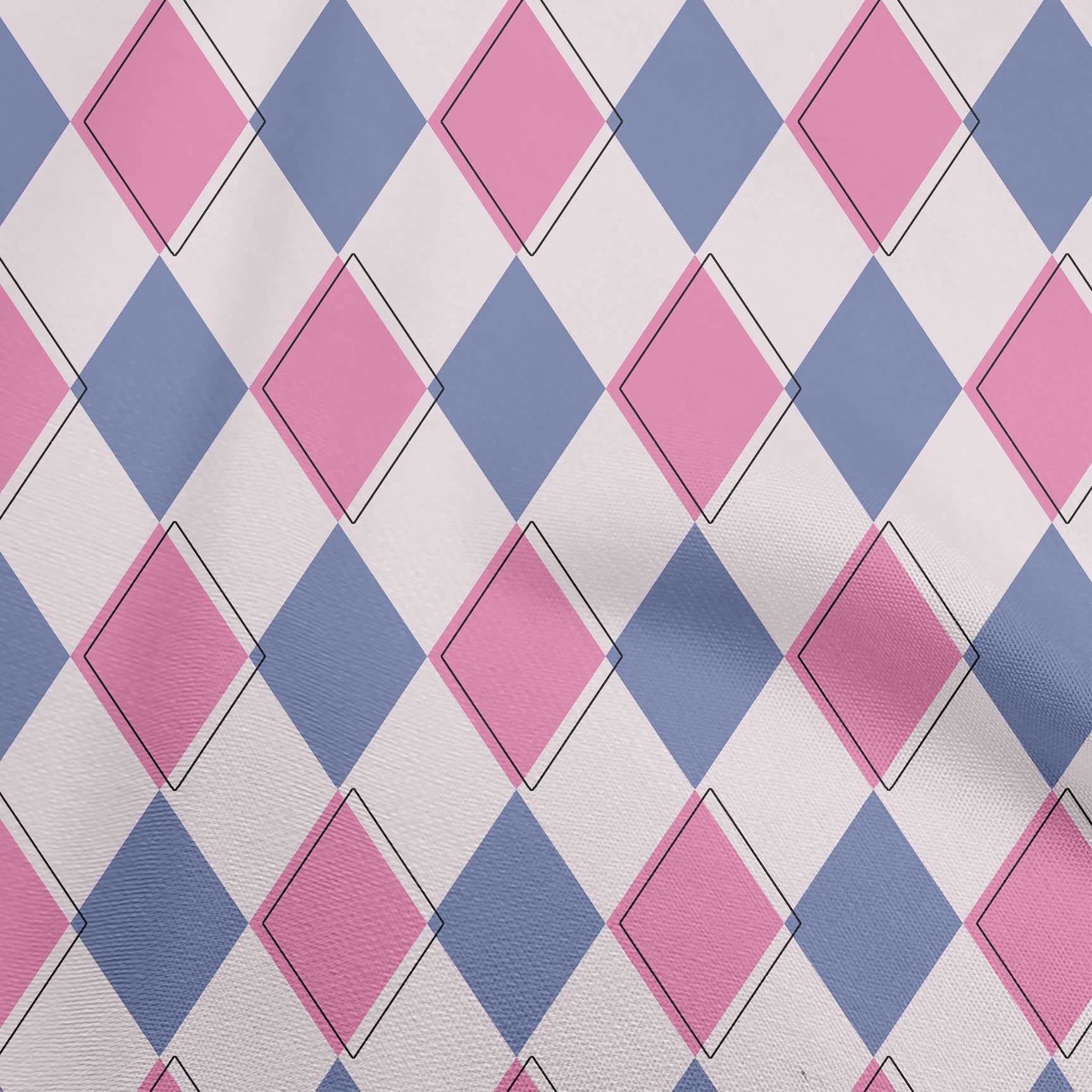 oneOone Rayon Pink Argyle Print Fabric by The Yard - 56 Inch Wide for DIY Clothing, Quilting & Sewing Projects - Soft & Durable Material for Dresses, Skirts & Home Decor