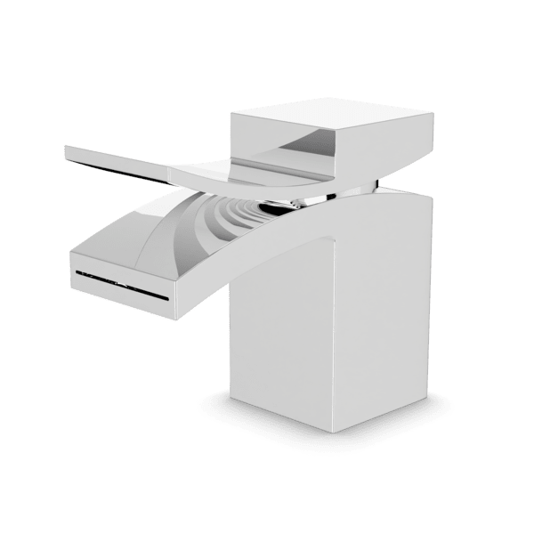 Quarto Square Single Hole Bathroom Faucet with Front Flow - Modern Waterfall Sink Faucet for Bathroom Vanity, Powder Room & Guest Bath Installation