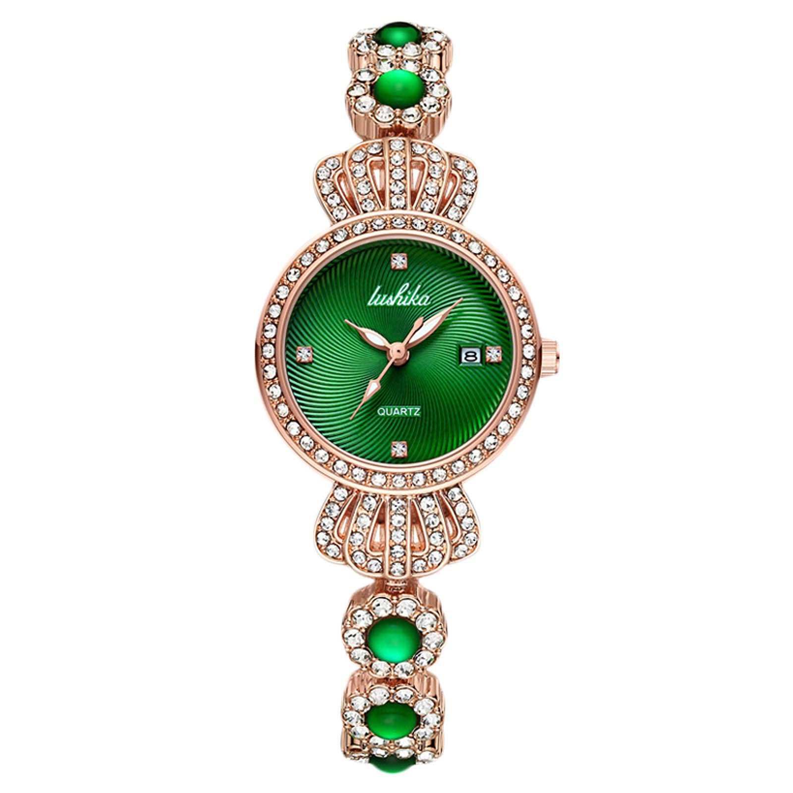 RORIOS Women's Fashion Quartz Watch with Stainless Steel Strap - Elegant Green Dial, Waterproof Wristwatch for Ladies | Perfect for Office, Party & Daily Wear