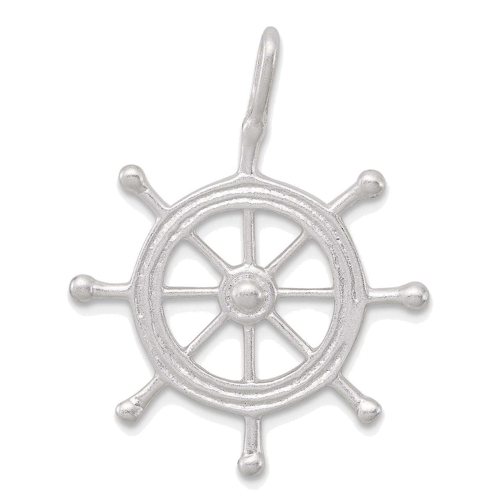 Authentic Solid Sterling Silver Boat Wheel Charm Pendant - Perfect for Nautical Jewelry, Sailor Gifts & Marine-Themed Accessories