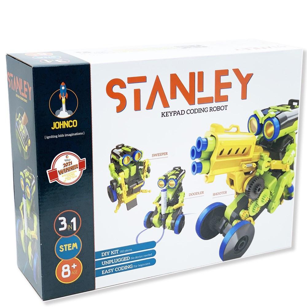 STANLEY 3-in-1 Programmable Robot Kit with Keypad Coding - STEM Learning Toy for Kids Ages 8-12 - Build, Code & Play Educational Robot for Home & School Science Projects