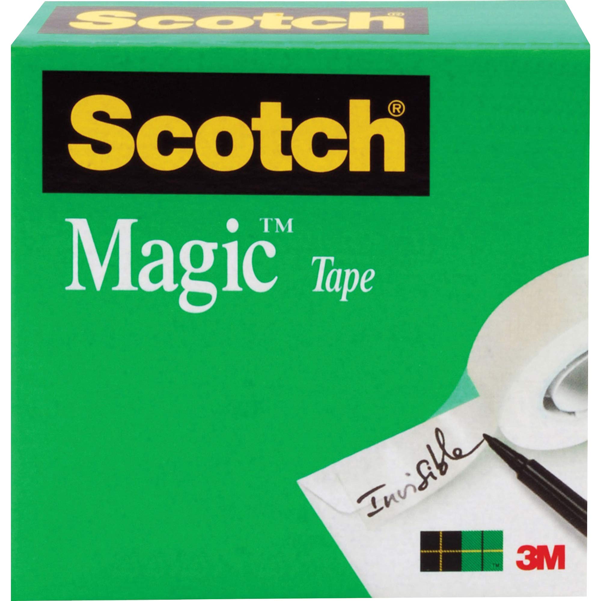 3M Scotch Magic Tape, 12-Pack - Invisible, Removable & Durable Clear Tape for Office, School, Crafts & Gift Wrapping (MMM81012592PK)