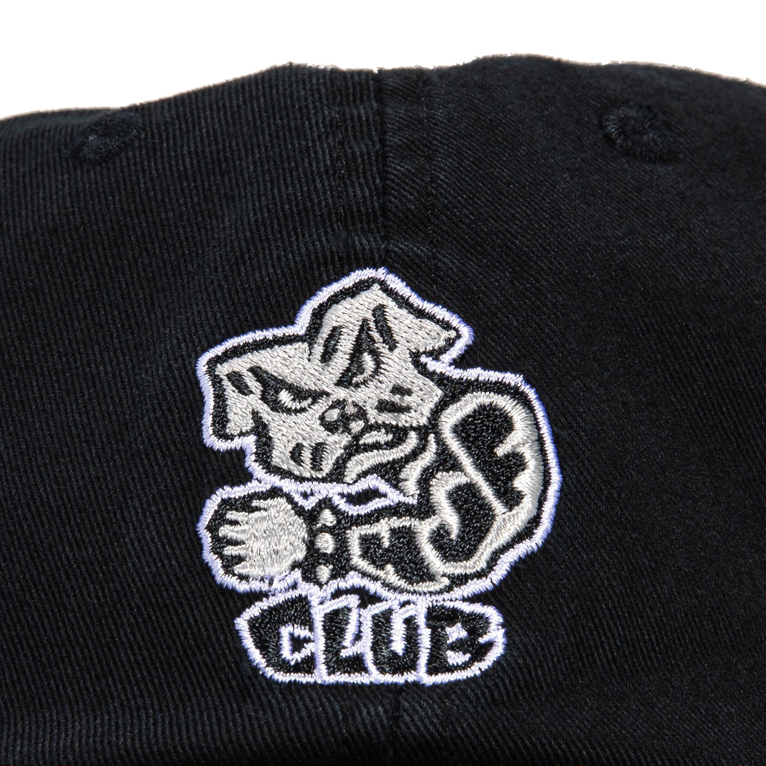 HUF Club 6 Strapback Relaxed Adjustable Snapback Hat - Black | Streetwear Fashion & Skateboarding Accessories for Men & Women