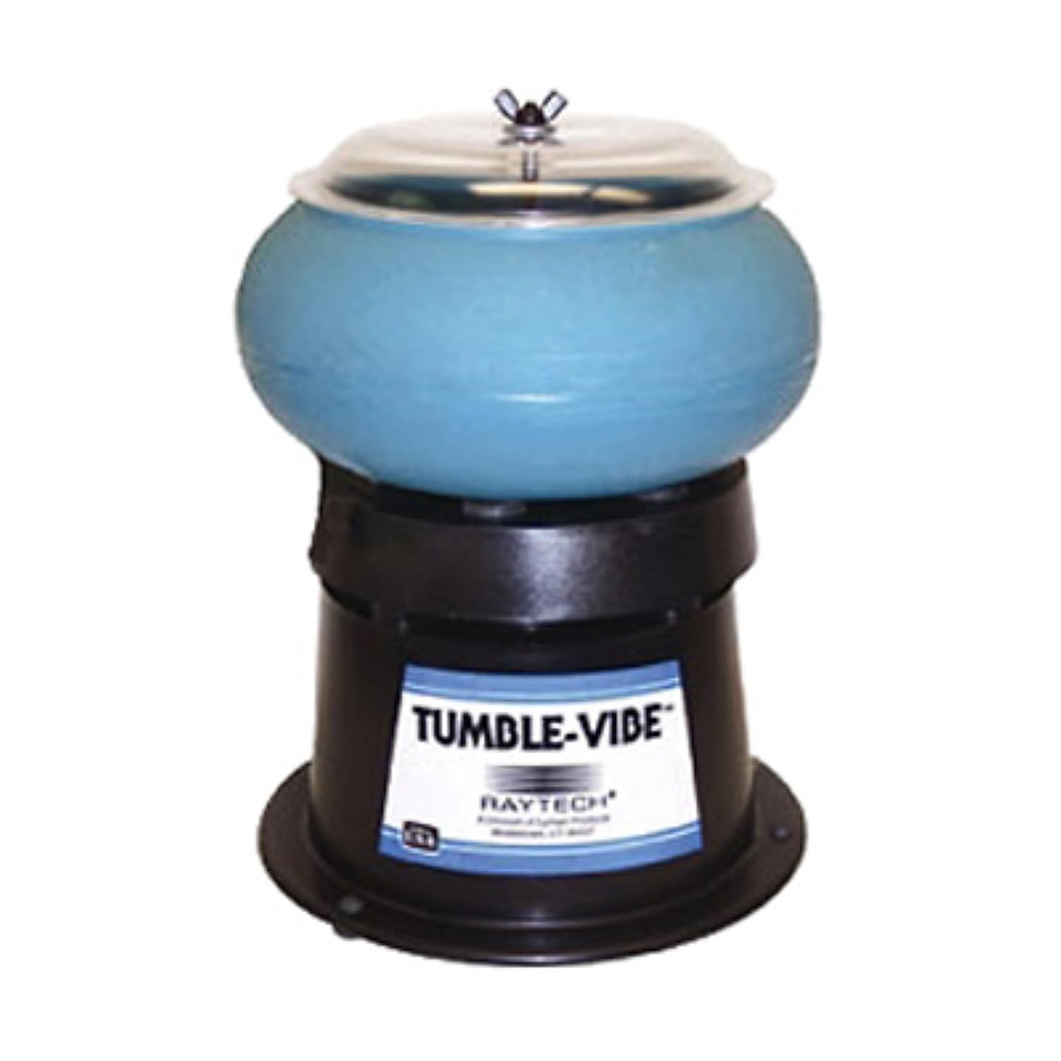 Raytech 23 009 TV 10 Standard Vibratory Tumbler - 0.10 Cubic Feet Bowl Capacity, 115V 60Hz, Blue & Black - Perfect for Jewelry Polishing, Metal Finishing, and Small Parts Deburring