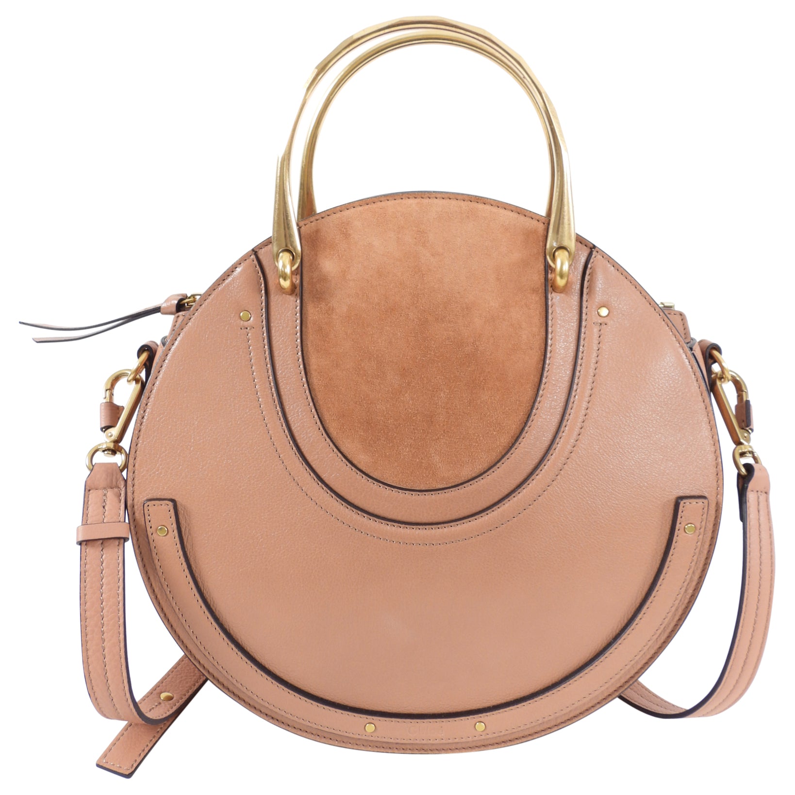 Chloe Large Nougat Leather Round Pixie Bag - Stylish Women's Shoulder Handbag for Work, Travel & Evening Out