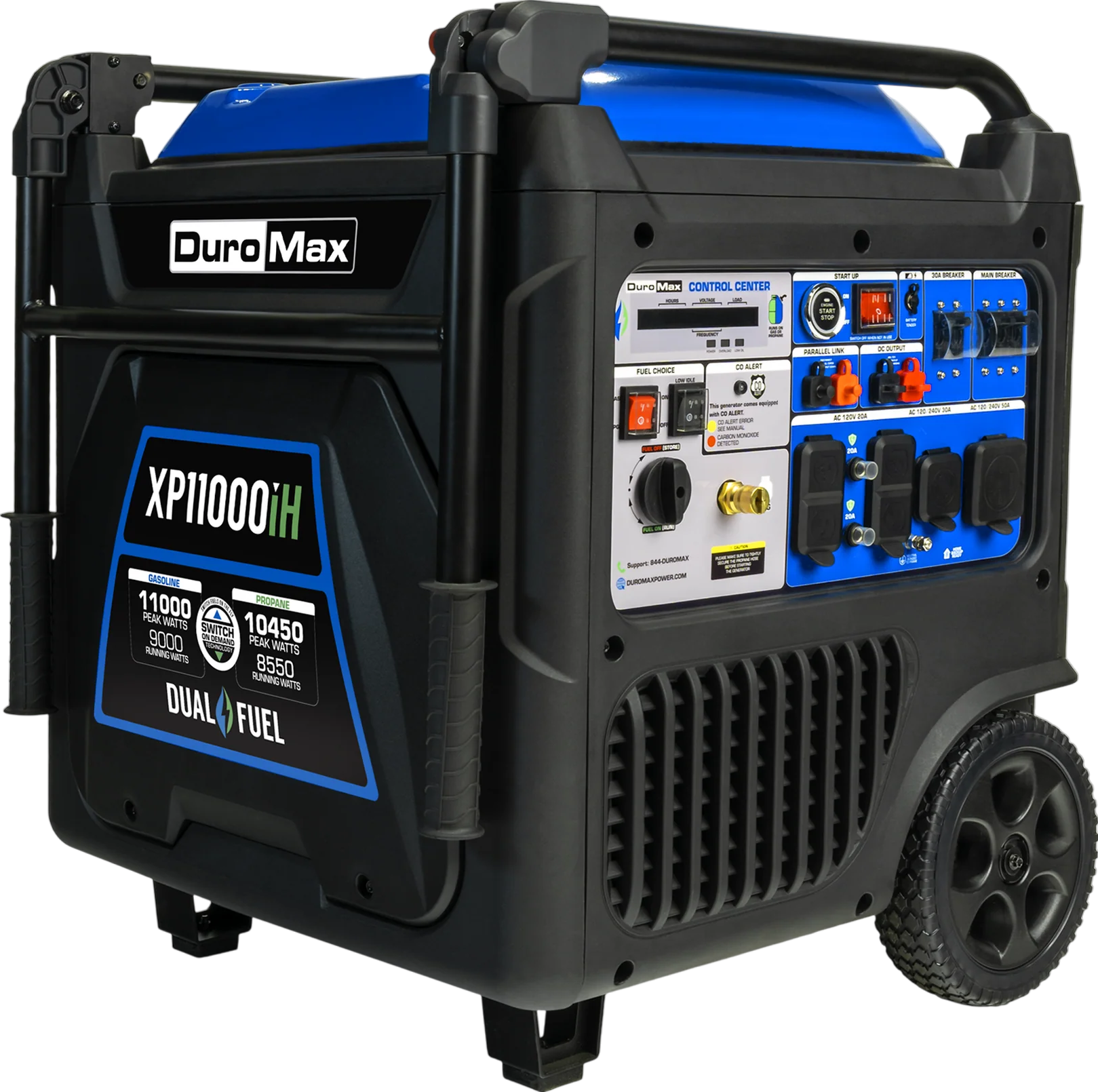 DuroMax XP11000iH 9000W/11000W Dual Fuel Portable Generator - Gas & Propane Powered with Remote Start, Inverter Technology & CO Alert - Ideal for Home Backup Power, Camping, RV Trips and Emergency Use