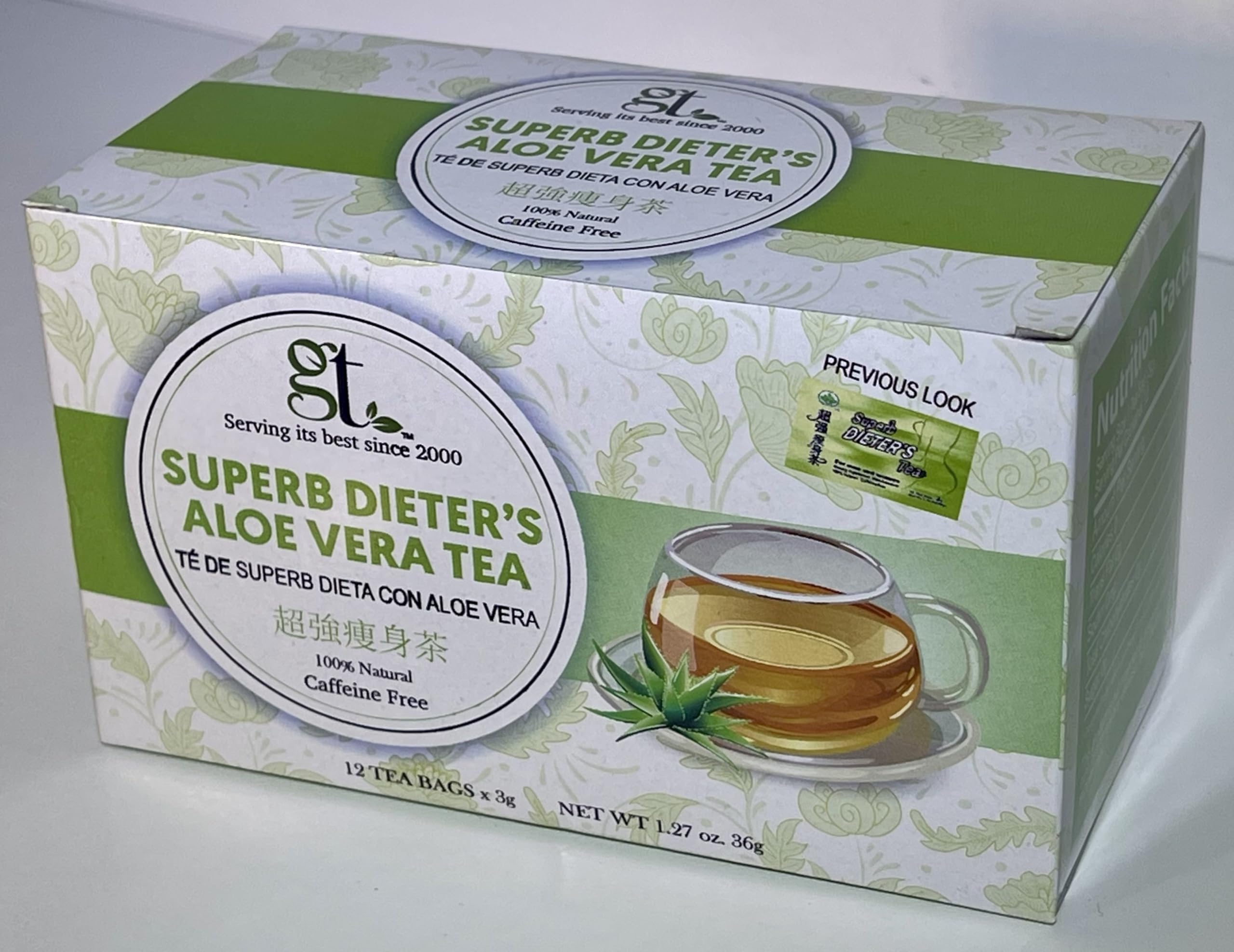 GoTo Tea Superb Dieter's Tea with Aloe Vera - 12 Tea Bags for Weight Loss & Detox | Herbal Slimming Tea for Women & Men | Perfect for Morning Routine or After Meals