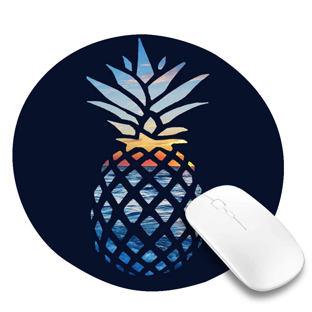 Sunset Beach Pineapple Ocean Pattern Waterproof Non-Slip Rubber Mouse Pad - Anime Gaming Gift & Desk Accessory for Laptop & Wireless Mouse - Perfect for Office, Home & Gaming Setup