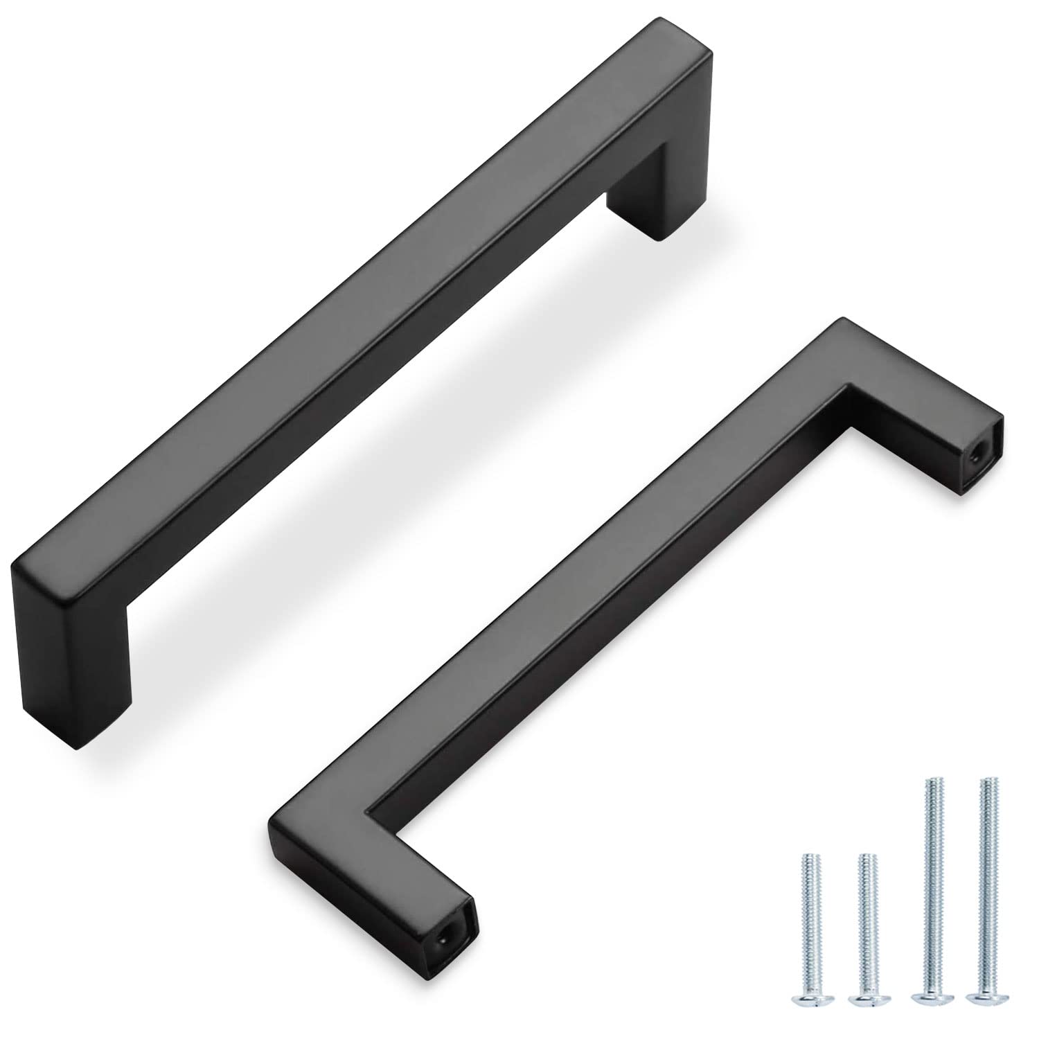 OCQ 60 Pack Matte Black Cabinet Pulls - 5 Inch Hole Center Modern Kitchen Drawer Handles, Dresser & Cupboard Hardware - Perfect for Kitchen Remodel, Bathroom Vanity & Furniture Upgrade