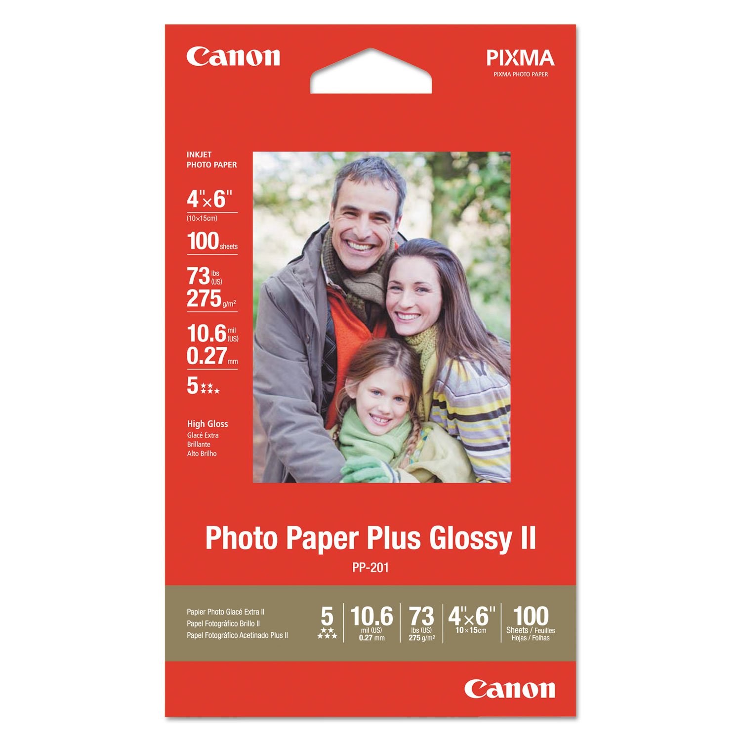 Canon PP-201 Photo Paper Plus II - Premium Glossy Photo Paper for Professional Printing (20 Sheets, 8.5