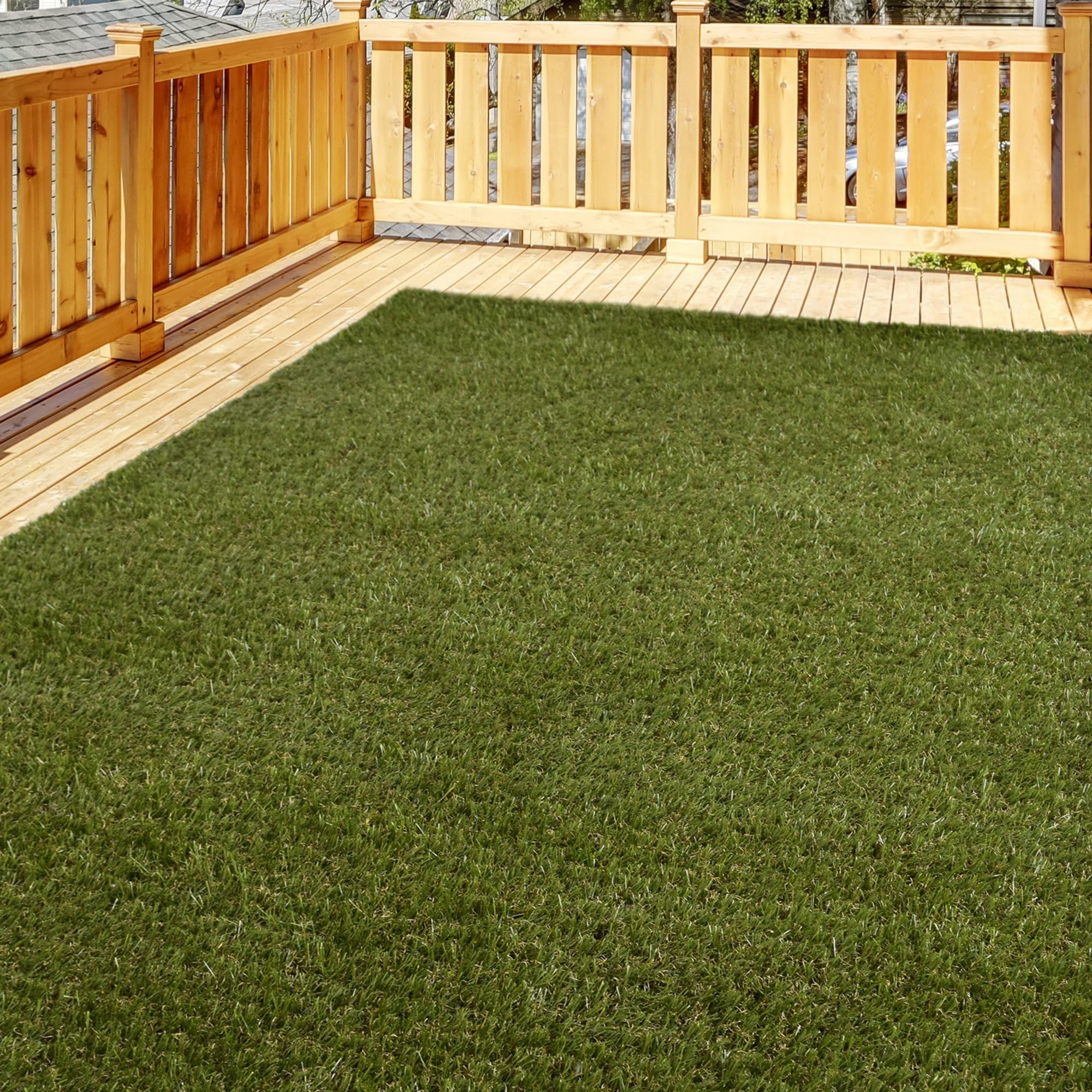 Premium 8'x10' Realistic Artificial Grass Rug - Thick Synthetic Turf Indoor/Outdoor Pet Mat with Finished Edges | Perfect for Patio, Balcony, Playroom & Pet Areas
