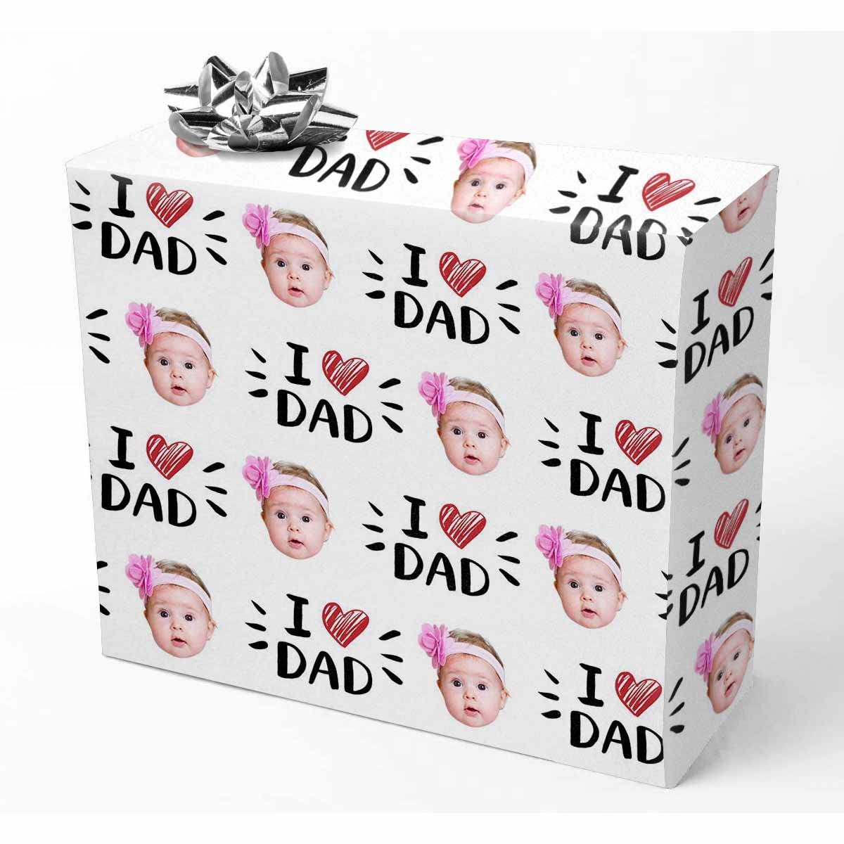 Personalized Dad Wrapping Paper - Custom Photo Gift Wrap for Father's Day | Home & Party Decor
