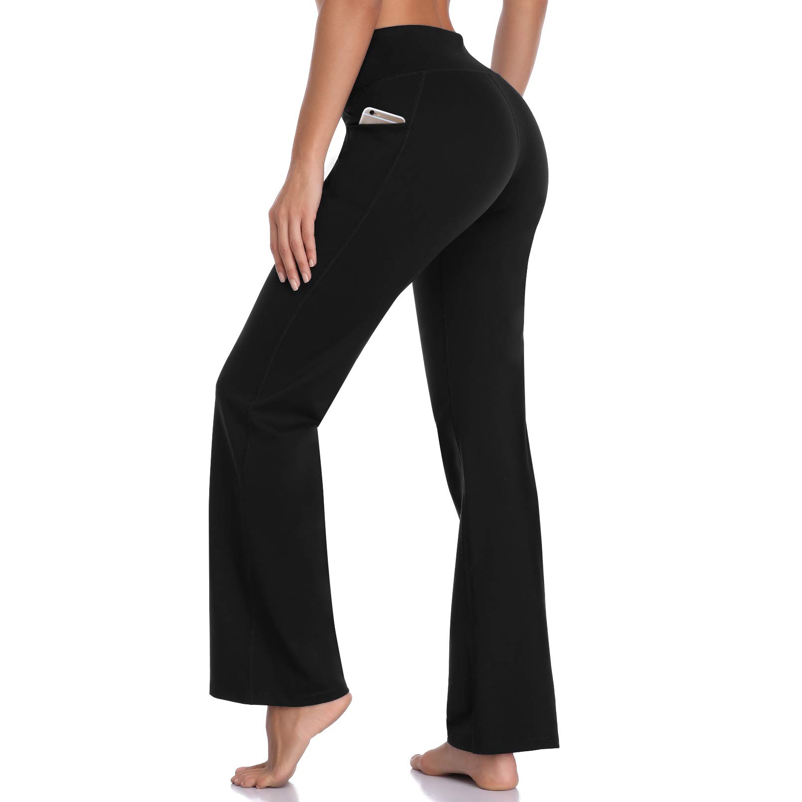 DAYOUNG Women's Bootcut Yoga Pants - High Waist Tummy Control Workout Leggings with 4-Way Stretch - Perfect for Yoga, Gym & Everyday Wear