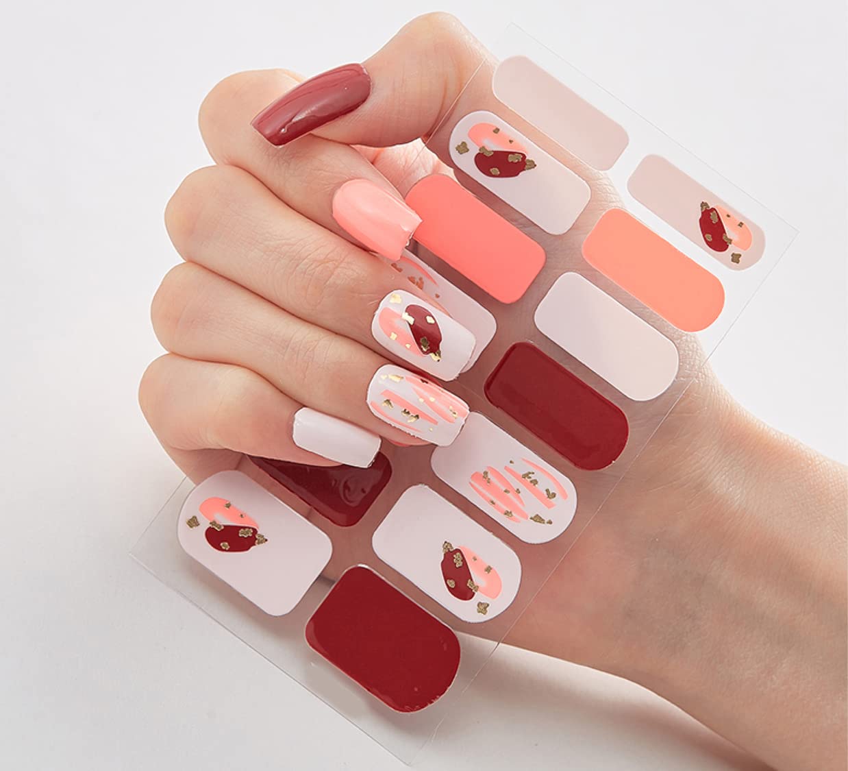 3D Nail Stickers for Women & Girls - Waterproof Glitter Luxury Self-Adhesive DIY Nail Art Decals (14 Pieces, Multicolor) | Perfect for Parties, Weddings, and Everyday Fashion